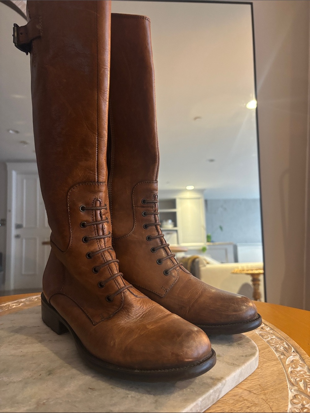 Clarks Neutral Color Artisan Mullin Clove Riding Boots 7.5